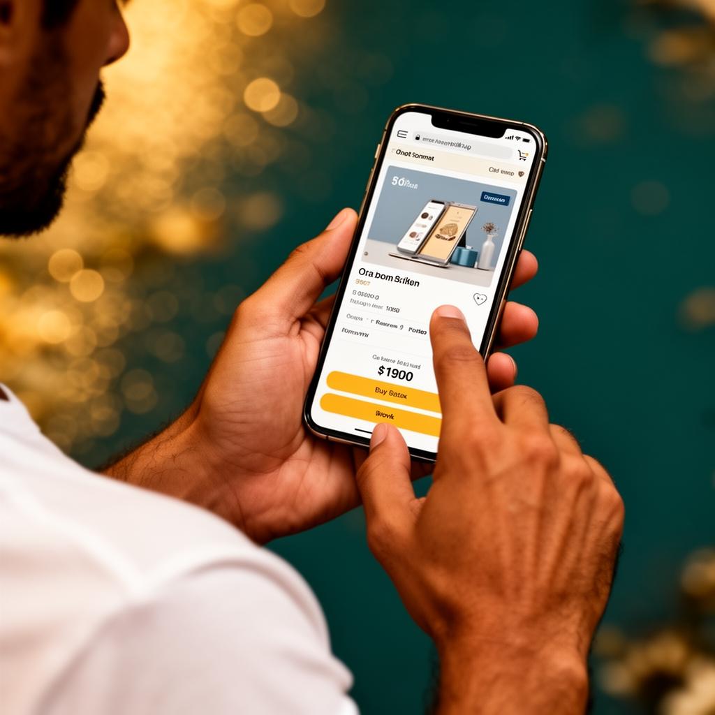 A buyer tapping the buy button on a phone product page